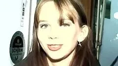 Hot brunette amateur girl toys her hairy pussy at the casting