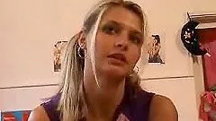 Blonde babe gets fucked, toyed and facialed at the casting