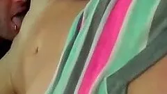 Blonde college girl giving blowjob for hot pussy lick