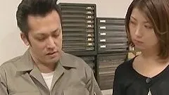 Japanese office girl tries to satisfy her boss and his buddy
