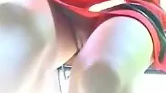 Sexy babe has no panties and the spy cam shows it