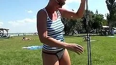 Kathia Nobili loves swimming all naked