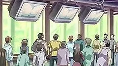 Pretty anime chick enjoys sucking some guy's massive prick