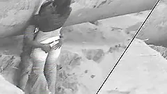 Horny Latina couple has fun near a rock on a beach