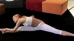 Flexible blondie Blue Angel is having fun