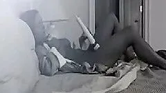 Spy cam caught a nice milf  masturbating her cave