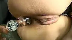 Japanese babe is all tied up and fucked hard