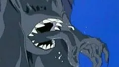 Anime sweetie gets her holes pounded by a creature with tentacles