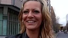 Sizzling blondie with some sexy tattoos is persuaded to suck that cock