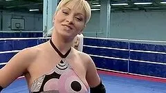 Blonde Lee Lexxus and Nikky Thorne in hot nude fight video