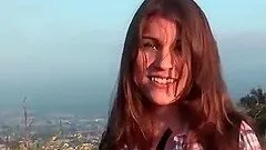 Teen girl gets hairy twat rubbed in POV at the beach