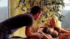 Horny blonde Sarah rides a huge one and loves it