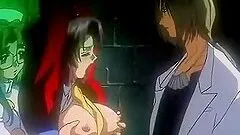 Bondage hentai gets hard threesome fucked by shemale anime nurse