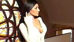 Brunette babe Melissa Puente strips and shows off her awesome body