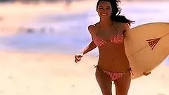 Sizzling Brittany Binger shows her hot tits on the beach