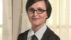 Victoria Ivanova gives an interview and poses for the cam in a bra