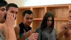 Celebrating exams with hot college sluts