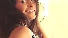 Brunette hottie Nikki Mitchell strips and shows off her natural beauty