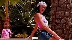 Horny Liz Valery fingers her pussy in acrobatic poses