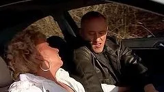 Margarette sucks a dick in a car and gets her ass fucked hard