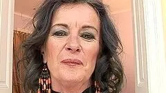 Sandora toys her old hairy pussy and gets it stunningly fisted