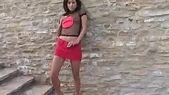 Antique town glory with a smoking hot brunette babe