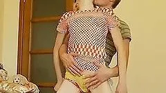 Skinny blonde has some lazy banging with her horny BF