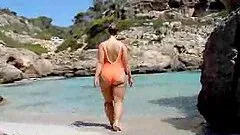 We were sneaking after Sarah at the beach