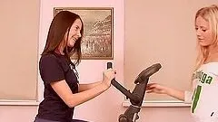 Kelsie S. and Monchi toy each other's assholes after taking exercises