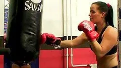 Nude sweeties Abelia and Catherina have a fight on a ring