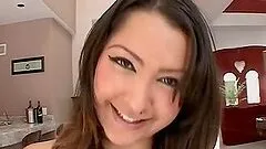 Exotic brunette Allie Ray loves a massive facial