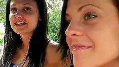 Aletta Ocean and Liz Valery having a rest in the park