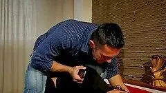 Sexy thief gets caught and fucked right on the crime scene