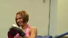 Barbie White and Cipriana fight on a ring and lick each other's bodies