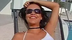 Amazing beauty tugging hard pecker in POV