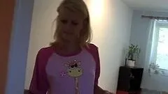 Slim and sexy blonde girl gets facialed and licked