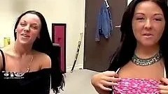 Judy Star and Patricia Petite suck a cock and share the cum