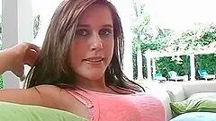 Naked girl works her hot boobs and twat in close-up