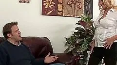 Dee Siren the busty blonde MILF in hardcore sex scene