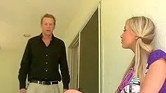 Cute blonde teen with pigtails having sex with married guy