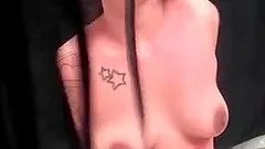 Hot brunette filling glasses with piss becomes a whore