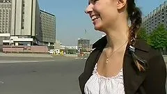 Brown-haired girl enjoys hot sex on the balcony in homemade clip