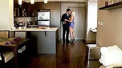 hot blondie with a tattoo of dragon gets a huge cock