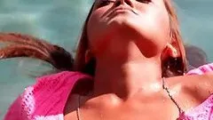 Cassandra Dawn poses for the cam in the swimming pool