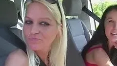 2 hot amateur sluts in an outdoor group sex action