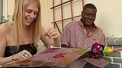 Allie James gets creampied in astonishing interracial video