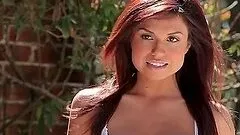 Hot Cassandra Leigh poses in sexy nightie outside the house