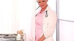 Sexy nurse Heidi Hanson strips and shows her amazing body