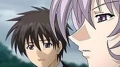 Brown-haired anime hottie loves amazing threesome FFM sex