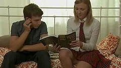Teen Blondie In Uniform Gets Her Asshole Fucked